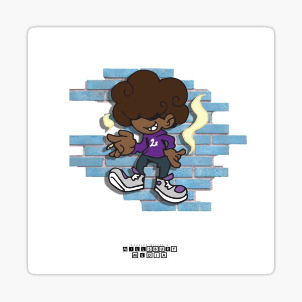 Purp boy Afro Sticker