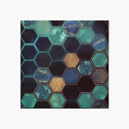 Blue and Gold Art Board Print