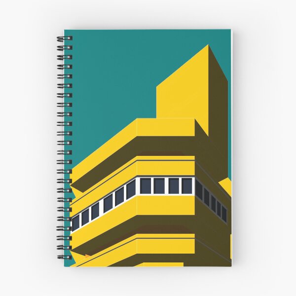Item preview, Wyndham Court, UK Print, Brutalist, Brutalism, Architecture, Yellow Print, Blue Print designed and sold by sketchingarchi.