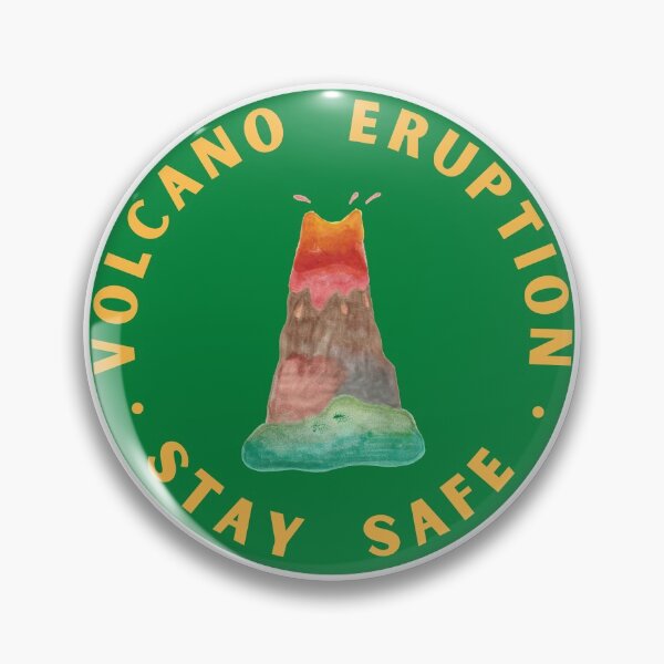 Item preview, Volcano Eruption Stay Safe, Hand Drawn Volcano designed and sold by H3designs.