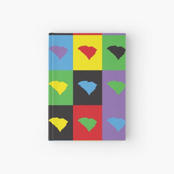 South Carolina Colorful US State Pop Art Pattern Hardcover Journal