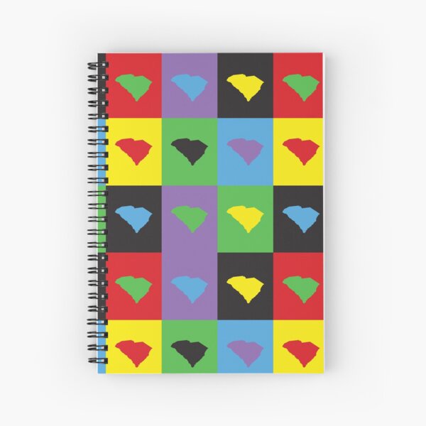 South Carolina Colorful US State Pop Art Pattern Spiral Notebook