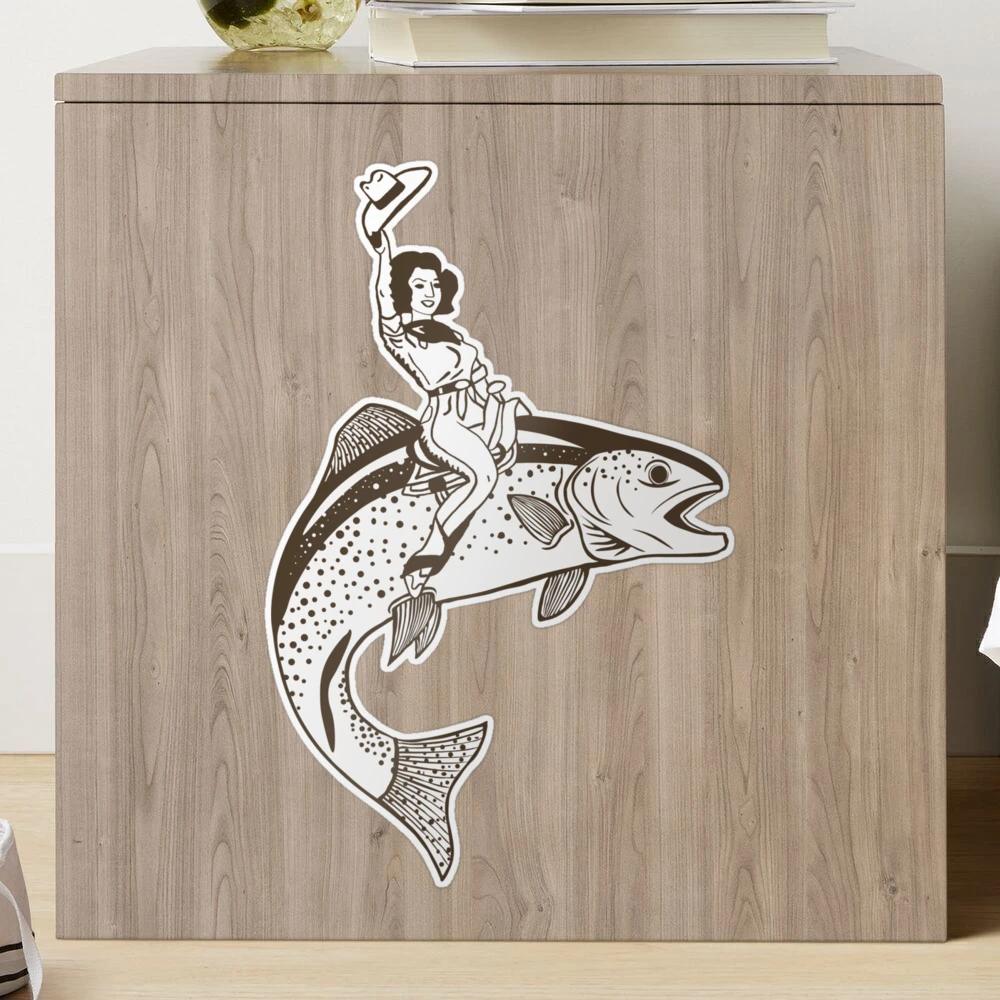 Rainbow Cowgirl - Trout Rodeo Sticker for Sale by estears