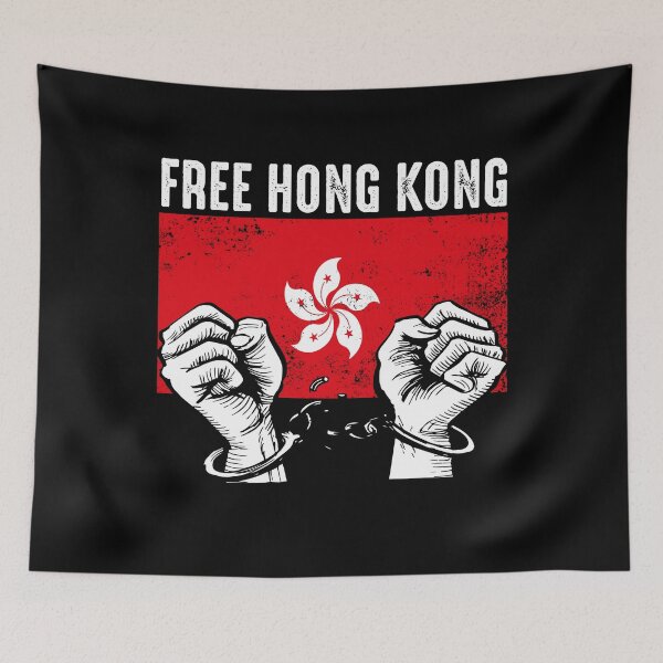 Item preview, Hong Kong Free Message with Distressed Flag Freedom Protest designed and sold by NUMAcreations.