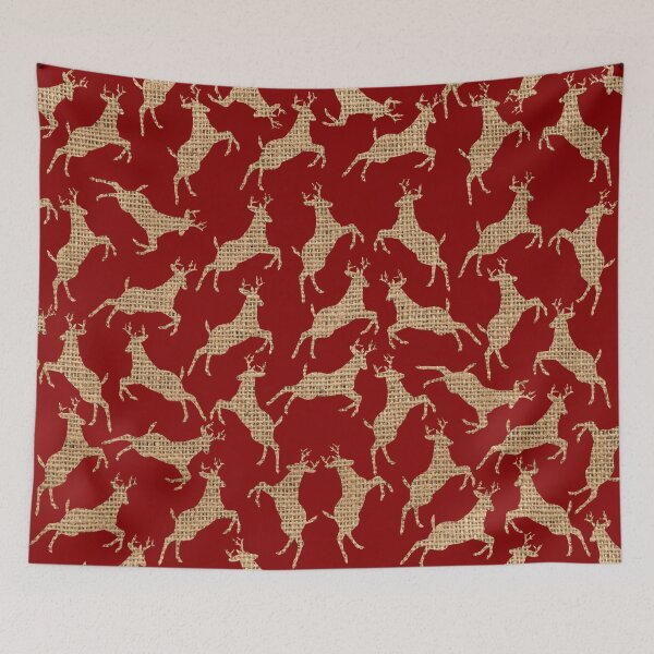 Item preview, Christmas Burlap Reindeer Silhouette Pattern designed and sold by LashCreations.