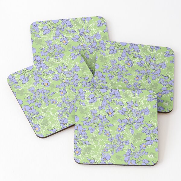 Item preview, whimsical periwinkle flowers designed and sold by Jeanine Handley.