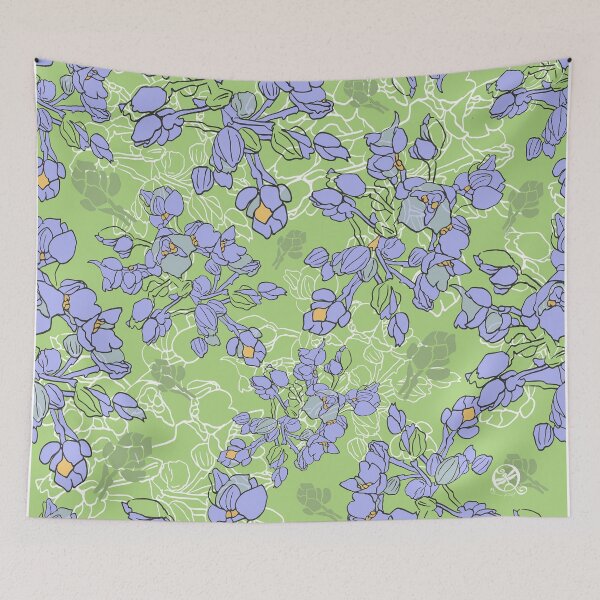 Aperçu de l'œuvre fleurs de pervenche fantaisistes créée et vendue par Jeanine Handley.
