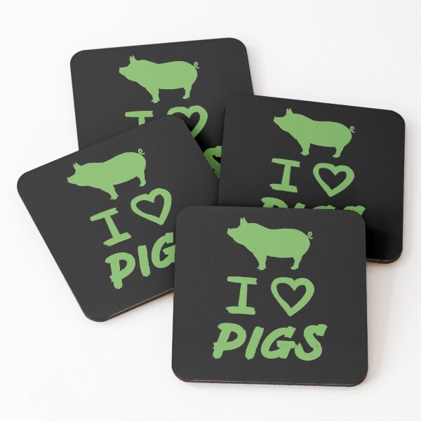 Item preview, Green I Love Pigs, Cute Funny Pig Heart designed and sold by Mochi-Merch.