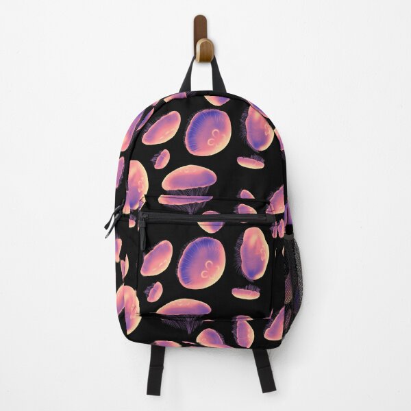 Item preview, 8 Venice Pink/Orange/Purple/Tan Moon Jellies (black background) designed and sold by MptR.