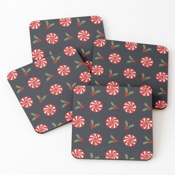 Item preview, Retro Christmas Peppermint Candy Holly Berry Vintage Aesthetic Pattern designed and sold by retroyule.
