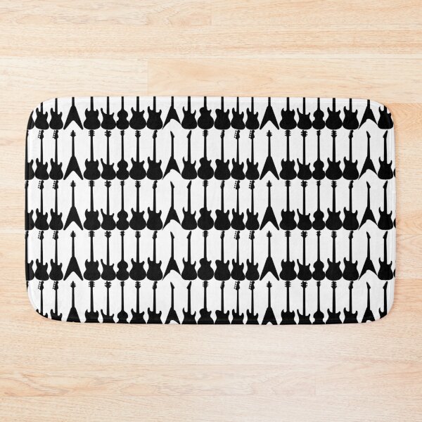 Item preview, Guitar Silhouettes Black on White Pattern designed and sold by greglarro.
