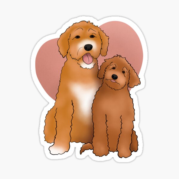 Vista previa del artículo con la obra «Bailey y Rose con corazón @baileyourlabradoodle», diseñado y vendido por sarahlcreative.