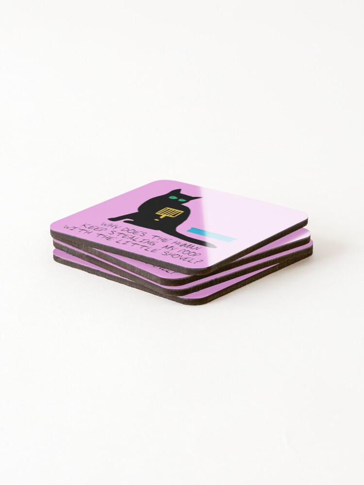 Thumbnail 4 of 5, Coasters (Set of 4), Cat Thoughts designed and sold by RGIllustrations.