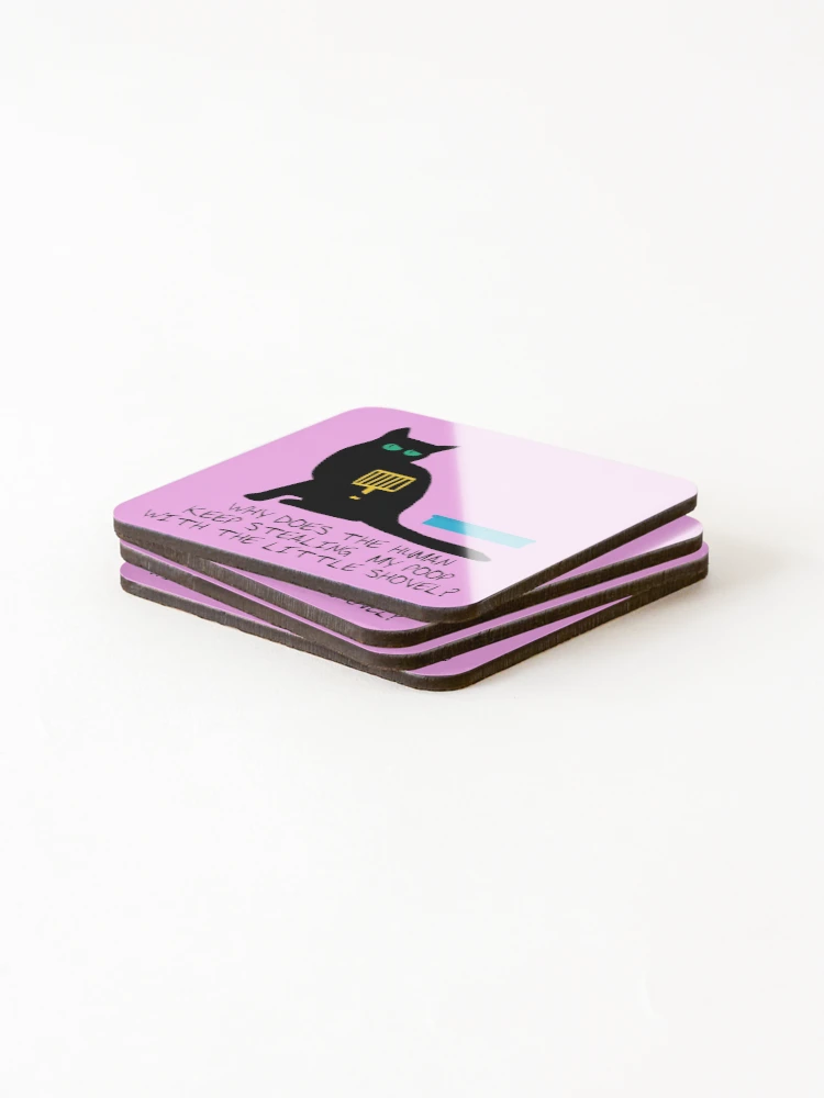 Thumbnail 4 of 5, Coasters (Set of 4), Cat Thoughts designed and sold by RGIllustrations.