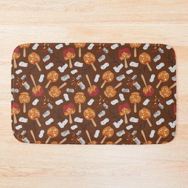 Item preview, Candy Apples and Marshmallows [ON CHOCOLATE BROWN] Pattern designed and sold by Daniel Bevis Design.