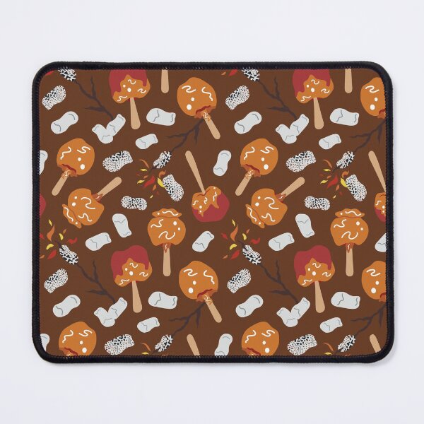 Item preview, Candy Apples and Marshmallows [ON CHOCOLATE BROWN] Pattern designed and sold by Daniel Bevis Design.