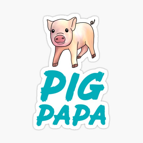 Item preview, Blue Pig Papa Cute Pig  designed and sold by Mochi-Merch.
