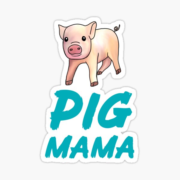 Item preview, Blue Pig Mama Cute Pig  designed and sold by Mochi-Merch.