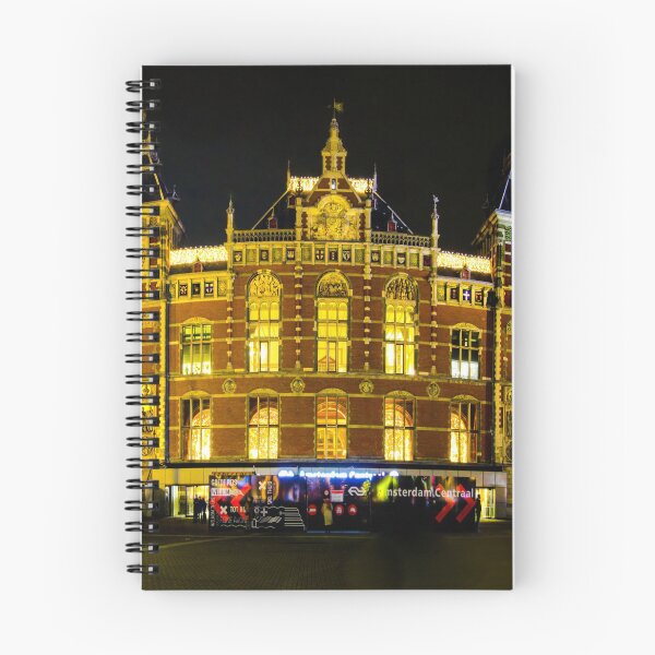 Item preview, Amsterdam Central Train Station at Night designed and sold by nbrandsberg.