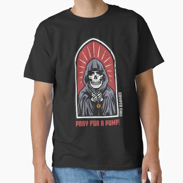 Artikel-Vorschau von Krypto-Kult - Betet für einen Pump! T-Shirt, designt und verkauft von GoodApeClothing.
