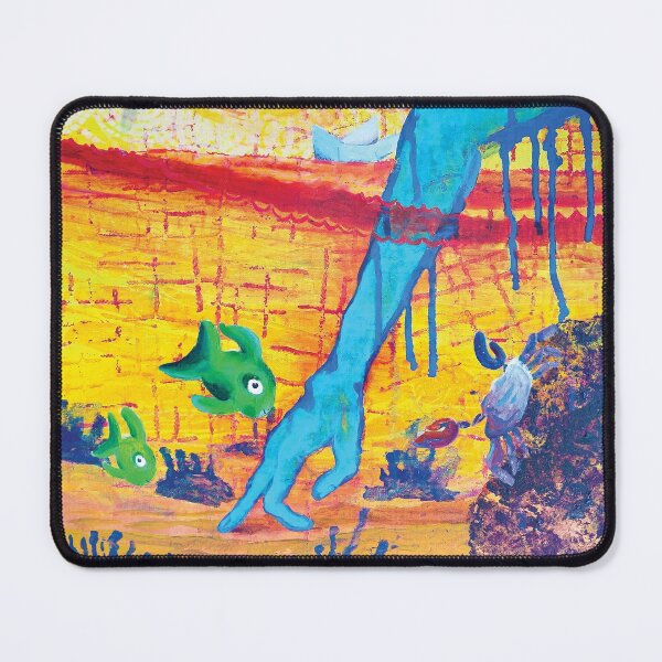 Walking Hand Underwater Invader Mouse Pad