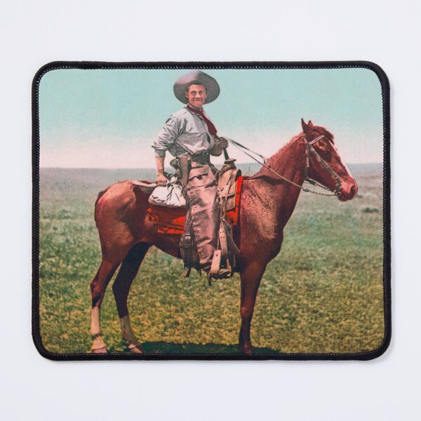 Item preview, Cowboy On Horseback - Photochrom - Circa 1900 designed and sold by warishellstore.