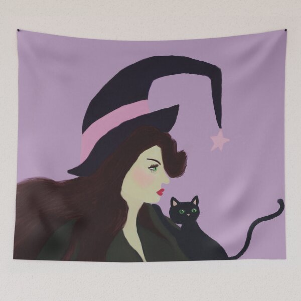 Item preview, Witch & black cat designed and sold by LisaEnchanted.