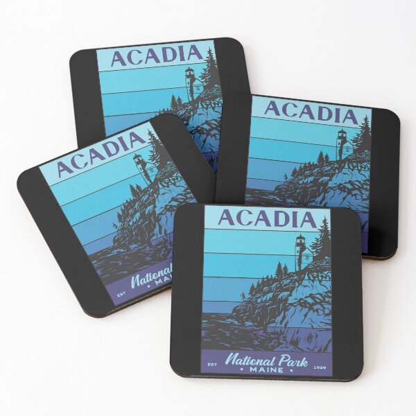 Item preview, Acadia National Park Blue Retro Sunset designed and sold by JordanHolmes.
