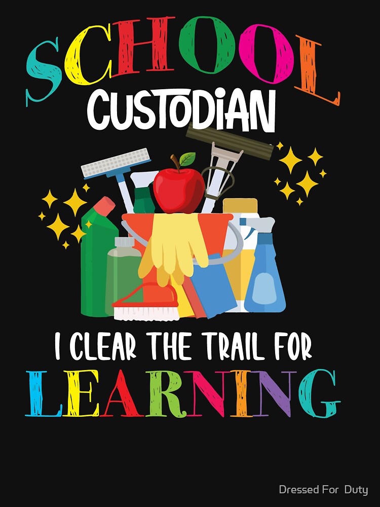 Vintage School Custodian Clear The Trail Learning Back To School Janitor T- Shirt - Guineashirt Premium ™ LLC