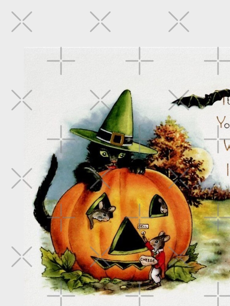 Copy of Vintage Halloween Black Cat and Jack O Lantern Pumpkins  Illustration " A-Line Dress for Sale by Bellathewilde | Redbubble