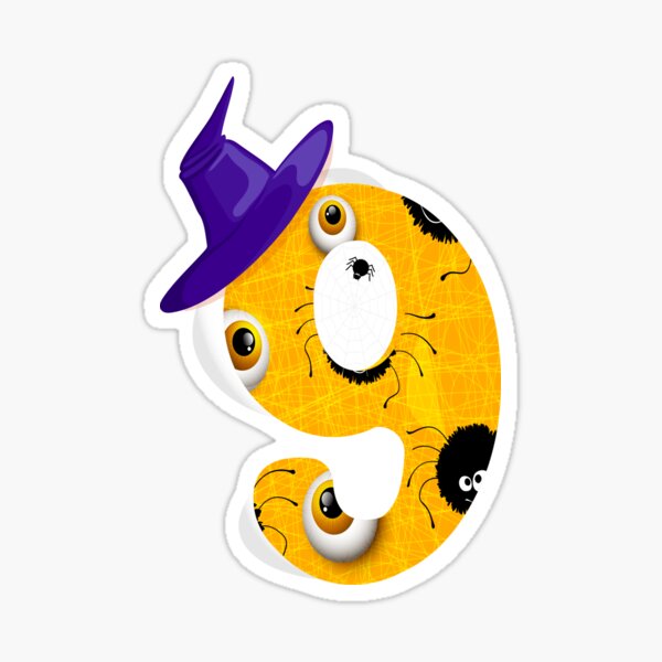 Funny halloween number nine : cool 9 Halloween seamless pattern background Funny halloween number nine : cool 9 Halloween seamless pattern background