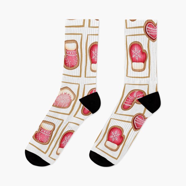 Item preview, Christmas Gingerbread Cookies Pop Art Decorated with Pink and White Frosting designed and sold by ittybittyowl.