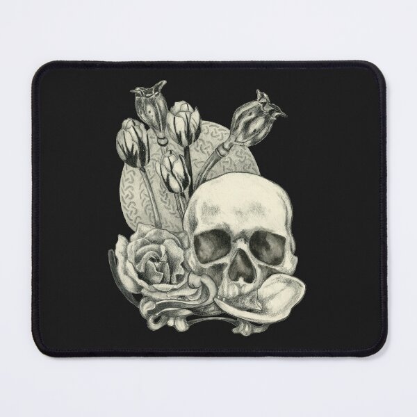Item preview, Skull and rose with tulips designed and sold by KnowingWonder.