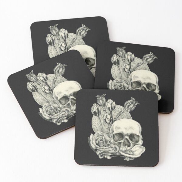 Item preview, Skull and rose with tulips designed and sold by KnowingWonder.