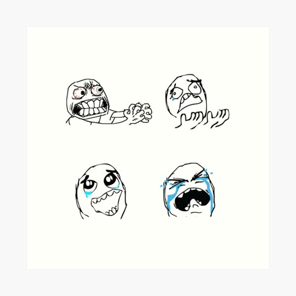 Depressed Sad Troll face MEME | Art Print