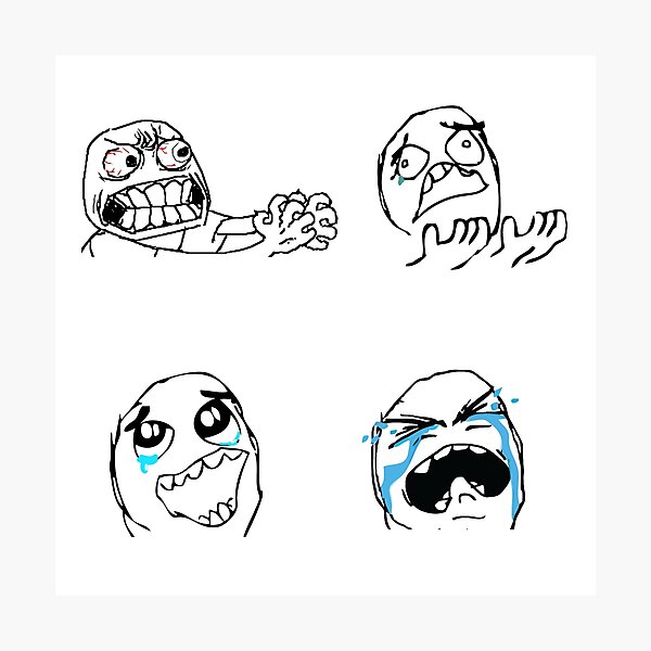 Depressed Sad Troll face MEME | Photographic Print