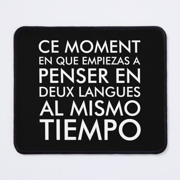 Item preview, Thinking in French and Spanish White Text designed and sold by ironydesigns.