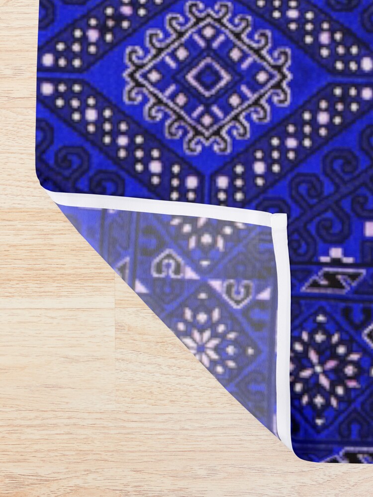 Alternate view of Oriental Royal Blue Indigo Vintage Traditional Moroccan Artwork Shower Curtain