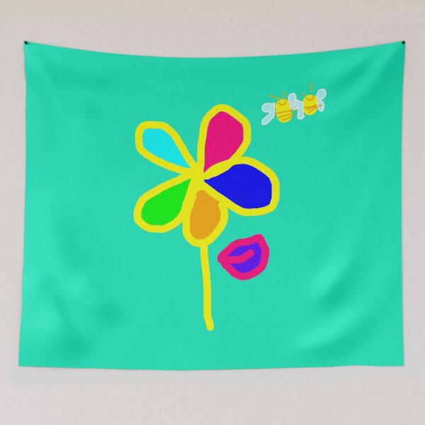 Item preview, Flower and very friendly bees designed and sold by MacaMacaMaca.