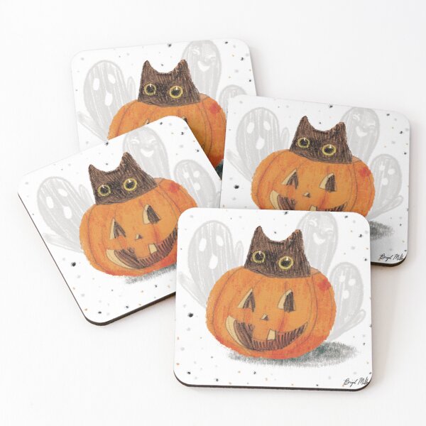 Item preview, Black Cat in Jack-O-Lantern designed and sold by Brigidmalloy.