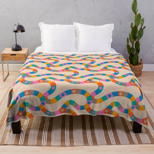 Item preview, VINTAGE GAME BOARD ABSTRACT GEOMETRIC PATTERN in BRIGHT COLOURS ON CREAM - UnBlink Studio by Jackie Tahara designed and sold by Jackie Tahara of UnBlink Studio.