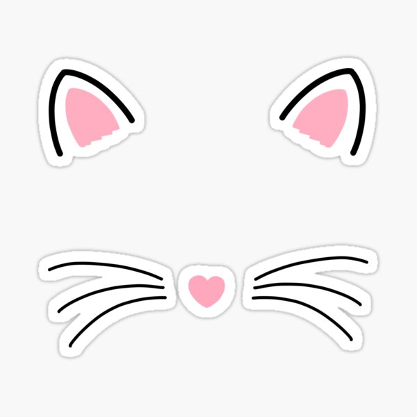 Cat Kawaii Sticker, cat ears, png