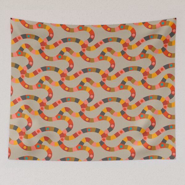 Item preview, VINTAGE GAME BOARD ABSTRACT GEOMETRIC PATTERN in RETRO BRIGHT AND EARTHY COLOURS - UnBlink Studio by Jackie Tahara designed and sold by Jackie Tahara of UnBlink Studio.