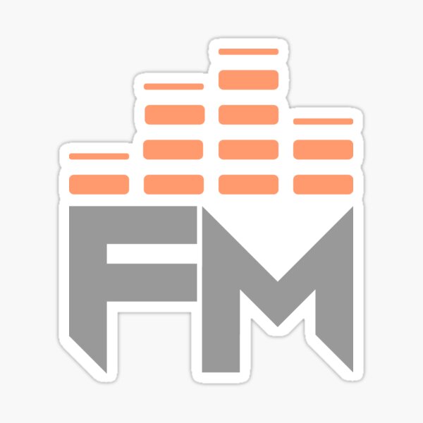 Fearless Motivation LOGO Tee Orange Grey Sticker