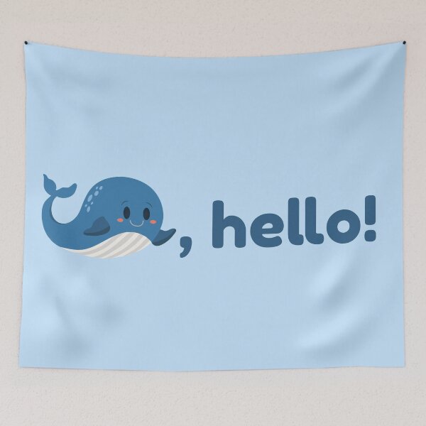 Item preview, Whale Hello cute animal pun  designed and sold by punnylauren.