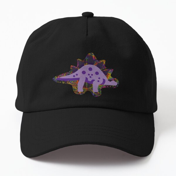 Purple Stegosaurus Design Over Abstract Doodle Design Dad Hat