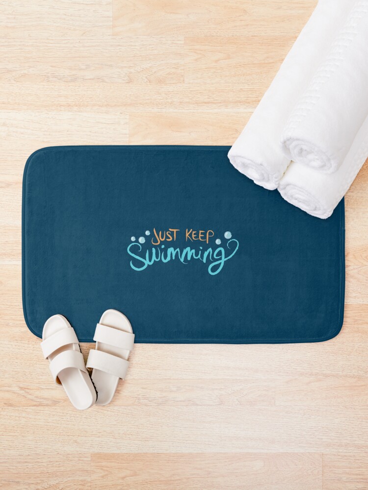 Thumbnail 2 of 6, Bath Mat, Just Keep Swimming designed and sold by LivelyLexie.