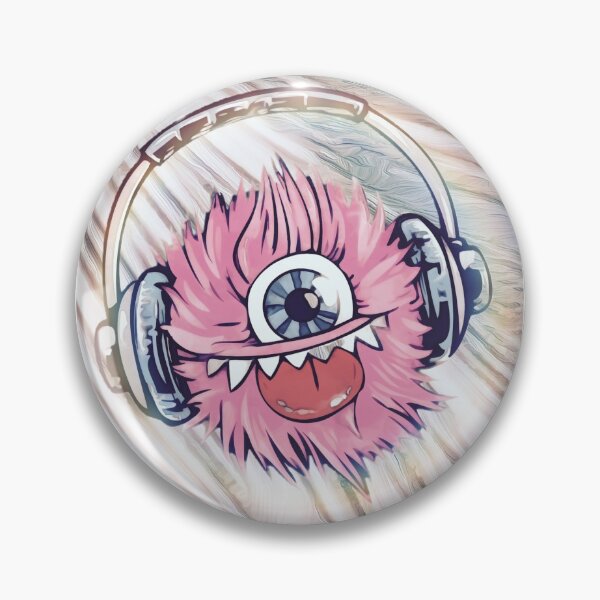 Item preview, Pink monster graphic on beige and gray abstract print designed and sold by BJG1966.