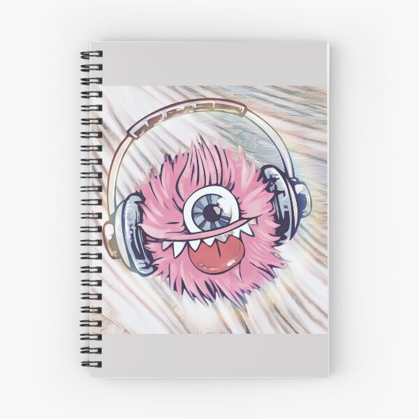 Item preview, Pink monster graphic on beige and gray abstract print designed and sold by BJG1966.