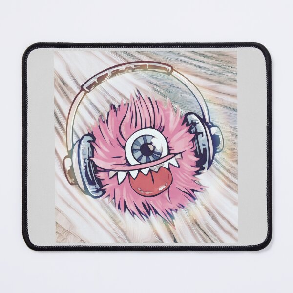 Item preview, Pink monster graphic on beige and gray abstract print designed and sold by BJG1966.